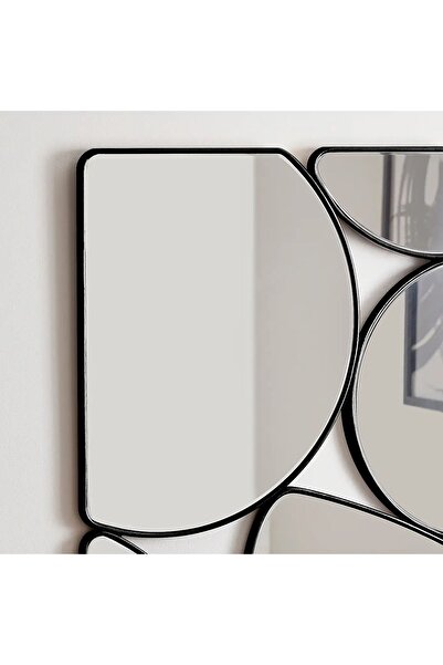 MKS Design 60x100 Siyah Çerçeveli Asimetrik Ayna Seti / Düzensiz Aynalar / Asimetrik Aynalar / Konsol Aynası