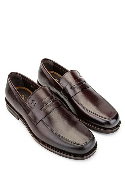 Tamer Tanca Men's Brown Genuine Leather Loafer Shoes