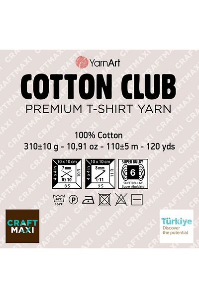 Yarnart Cotton Club - Tesatura din bumbac pieptanat pentru tricotat manual Portocaliu-7332