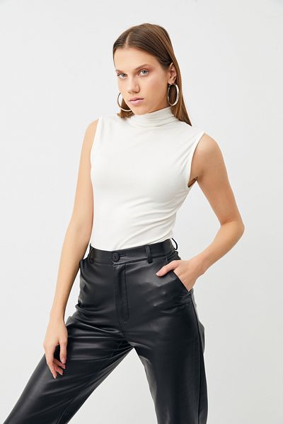 Bipantolon Λευκό και Navy Blue 4 τεμαχίων αμάνικο γυναικείο κορμάκι