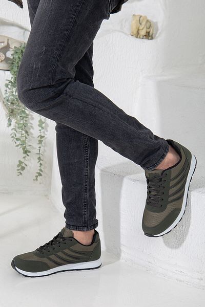 BOUIS Pánské Khaki Šněrovací Denní Pohodlné Odolné Pohodlné Lehké Tenisky s měkkou podrážkou Sportovní boty