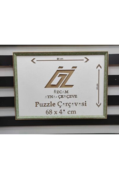 Özcam Ayna Ve Çerçeve 48 X 68 Yeşil Gold Kenarlı Puzzle Poster Ve Resim Çerçe...