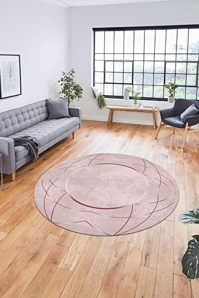 EY HOME Baskılı Kaymaz Yıkanabilir Zarif Modern Yuvarlak Mutfak Halısı Salon ...