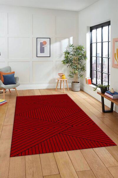 EY HOME Dijital Baskılı Kaymaz Taban Yıkanabilir Çizgili Desen Yolluk Mutfak ...