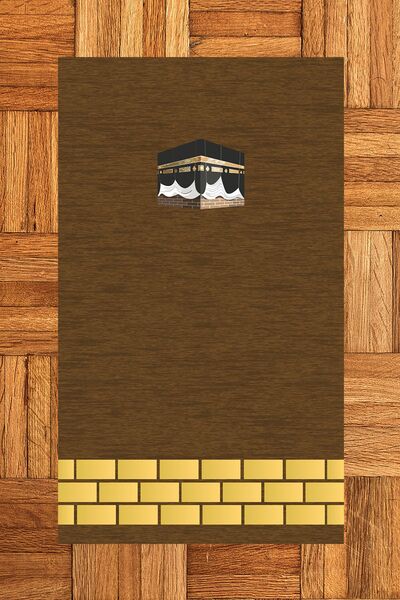 EY HOME Covor de rugăciune digital lavabil cu motiv Kaaba cu imprimeu 70x130