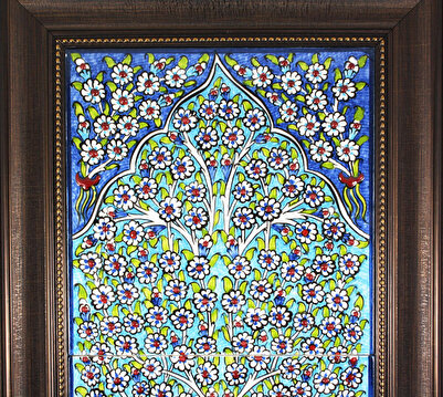 Çini Evi Mavi Hayat Ağacı 20*40cm Çini Pano