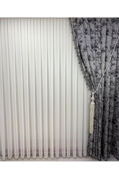 Brillant New Background Plain Tulle Curtain 1/3 Tight Pleat