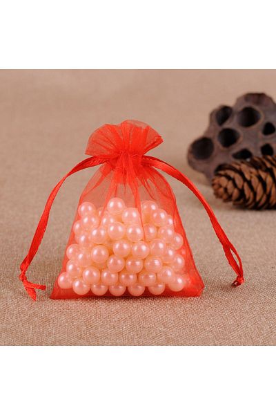 Malinka 20 Pieces Transparent Red Cloth Henna - Wedding, Mawlid and Circumcision Cookie Gift Pouch Bag