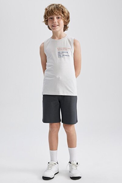 DeFacto Boy's Printed Crew Neck Tank Top - W9033a623hs