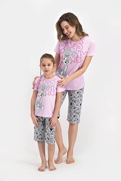Looney Tunes Ženski roze kapri pidžama set kratkih rukava