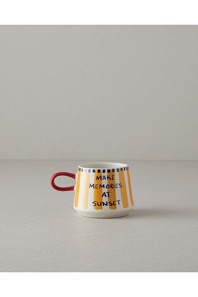 English Home Jolly Shell Stoneware - Yellow and Blue Mug