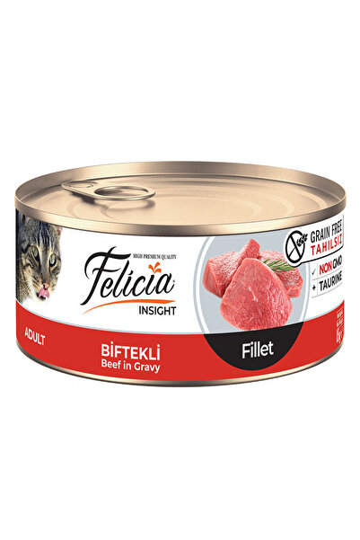 Felicia Tahılsız 85 gr Biftekli Fileto Yaş Kedi Maması 24 Adet