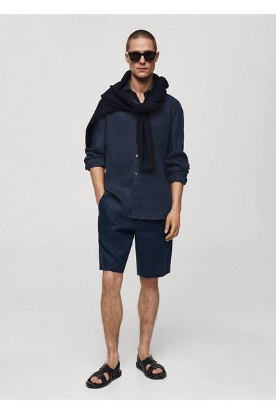 MANGO Man Slim Fit-Hemd aus 100 % Leinen