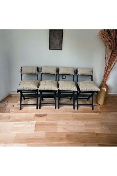 Modern Style Home Bahçe - Balkon, Iç Ve Dış Mekan Katlanır Metal Sandalye 4 Adet