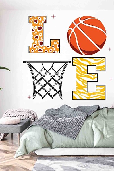 Kt Grup I Love Basketbol Temalı Duvar Sticker