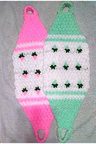 TülaysHandCraft طقم مناشف حمام طويلة محبوكة يدويًا مكون من قطعتين باللونين ال...