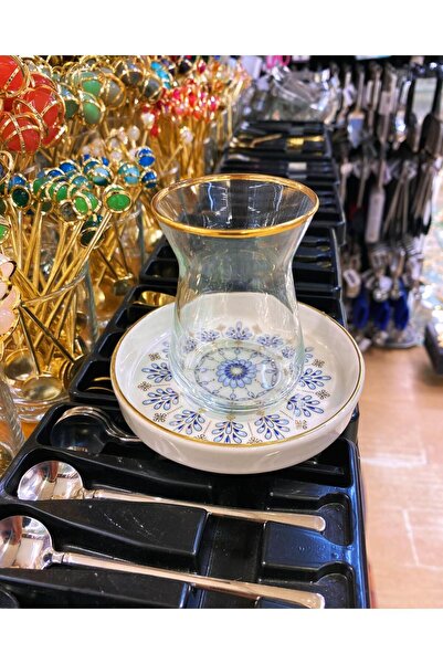 AYBABA STORE Tea Cup Set Tea Set Authentic Gilded Drop Pattern 12 Pieces for 6 People