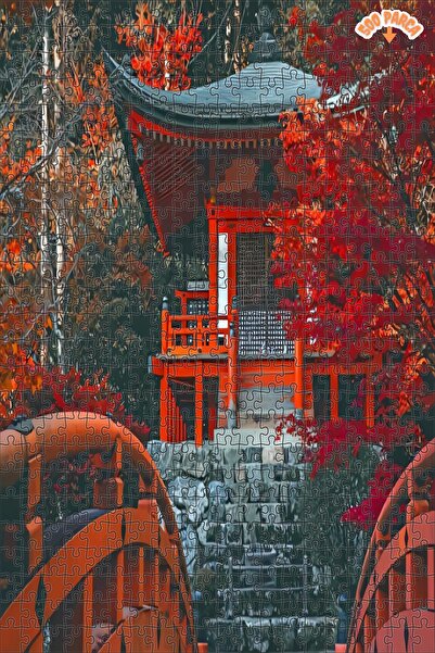 Teona Ahşap Bentendo Tapınağı Japonya Dekoratif Çift Katlı Çerçeveli Asılabil...