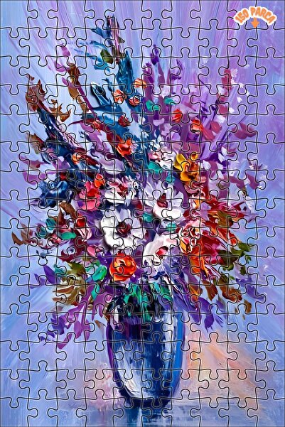 Teona Ahşap Rengarenk Çiçek Buketi Dekoratif Çift Katlı Çerçeveli Asılabilir ...