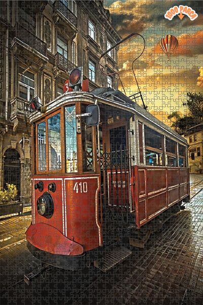 Teona Ahşap Beyoğlu İstiklal Caddesi Dekoratif Çift Katlı Çerçeveli Asılabili...