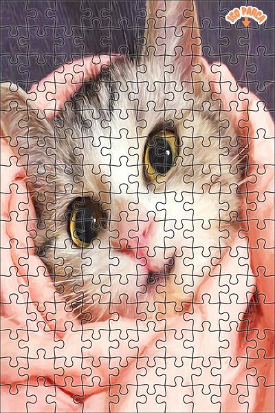 Teona Ahşap Çok Güzel Kedi Dekoratif Çift Katlı Çerçeveli Asılabilir Ahşap Pu...