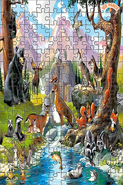 Teona Ahşap Orman Hayvanları Dekoratif Çift Katlı Çerçeveli Asılabilir Ahşap ...