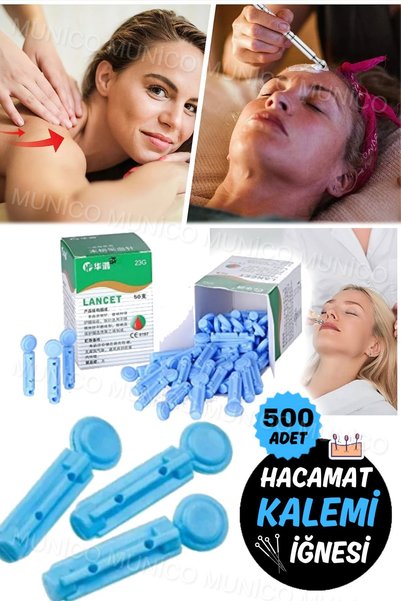 Munico 500 Parça Lanset Profesyonel Hacamat Kalemi İğnesi Seti Sporcular Ve Yaşlılar İçin Gençleşme