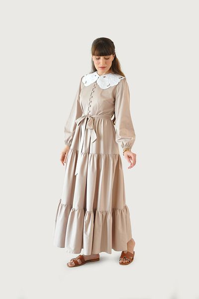 Rukayyel Φόρεμα Poplin σε Μπεζ Χρώμα Bloom