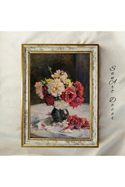 Sanart Pictură vintage cu rame, pictură în ulei, pictură înrămată, decor arti...