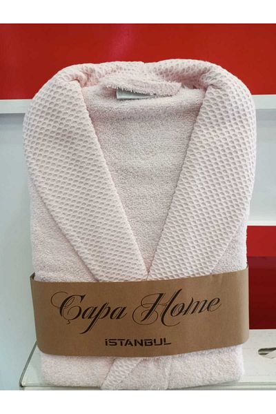 Çapa Home 100% Cotton Water Drawing Double Pocket Bathrobe