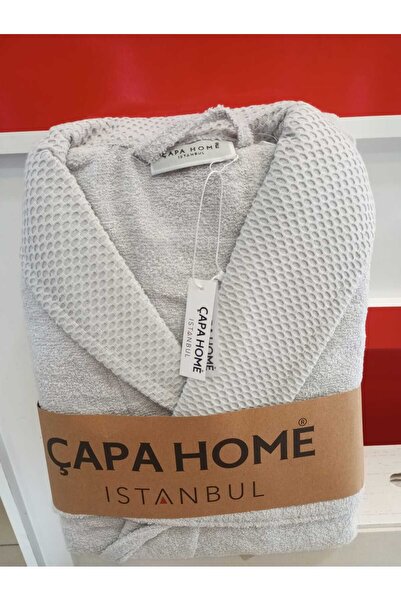 Çapa Home %100 PAMUKLU SU ÇEKEN ÇİFT CEPLİ BORNOZ