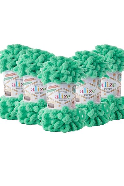 Alize Puffy Hand Knitting Yarn Cyan 741