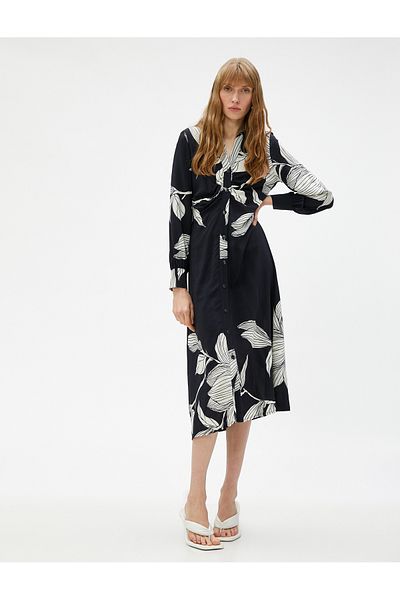 Koton Πουκάμισο Φόρεμα Floral Midi Μήκος