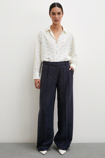 Never more Ecru Color Polka Dot Oversize Shirt