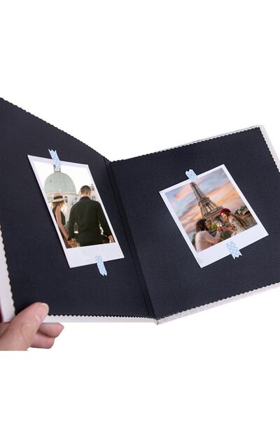 POLABOOK Cream Design Yourself Memory Book and Photo Album with White Pen and Train Figure