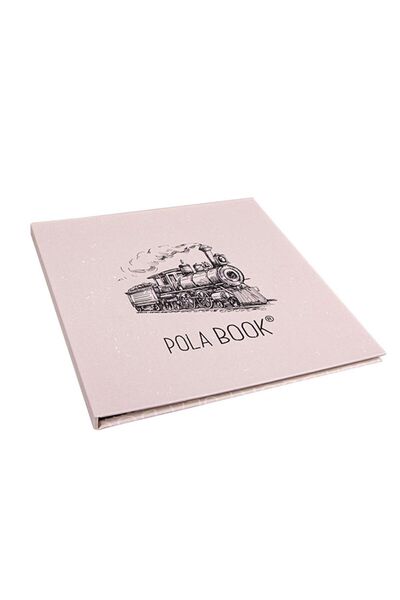 POLABOOK Cream Design Yourself Memory Book and Photo Album with White Pen and Train Figure
