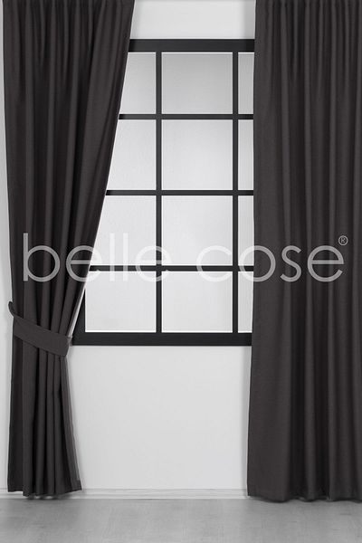 Belle Cose Linen Look Blackout Blackout Thermal Mink Background Curtain Single Wing