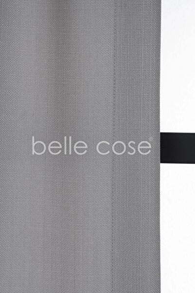 Belle Cose Linen Look Background Curtain Pleatless Planting Light Gray