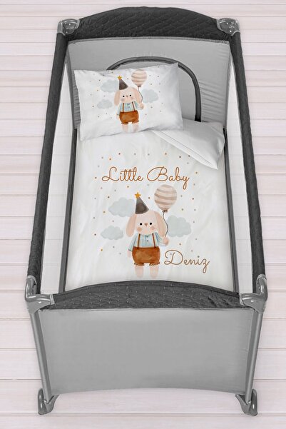 Homamia Isme Özel 75x120 Park Yatak Beşik Nevresim Takımı