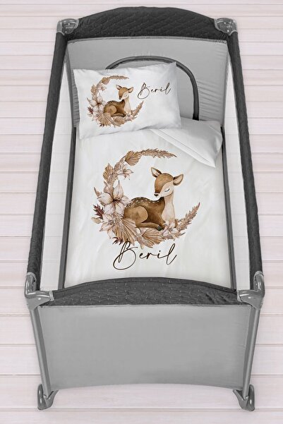 Homamia Isme Özel 75x120 Park Yatak Beşik Nevresim Takımı