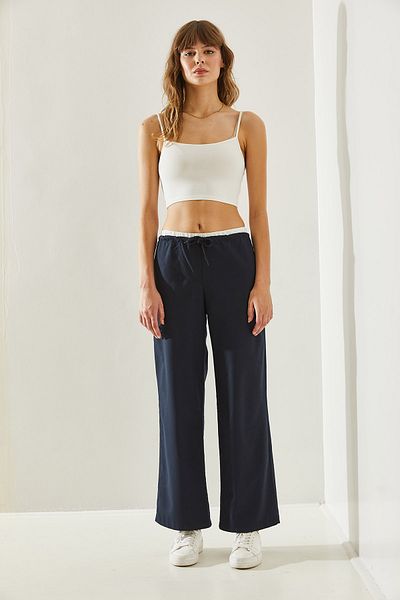Bianco Lucci Damen Peas Garni Hose - Gürteldetail, Modell 60251193