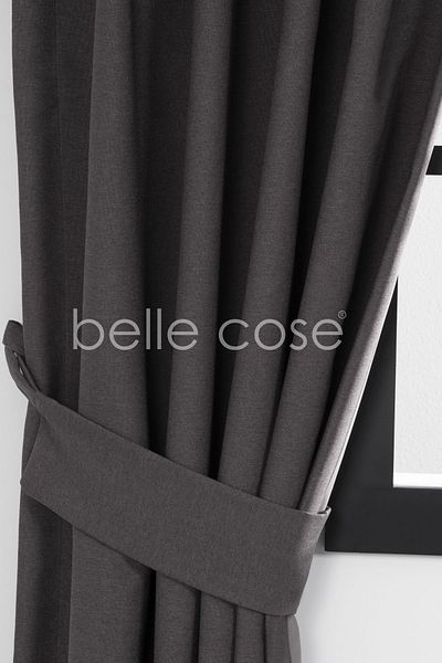 Belle Cose Linen Look Blackout Blackout Thermal Mink Background Curtain Single Wing