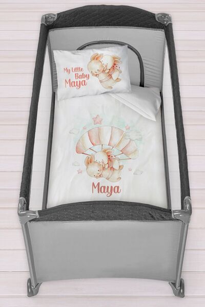 Homamia Isme Özel 75x120 Park Yatak Beşik Nevresim Takımı