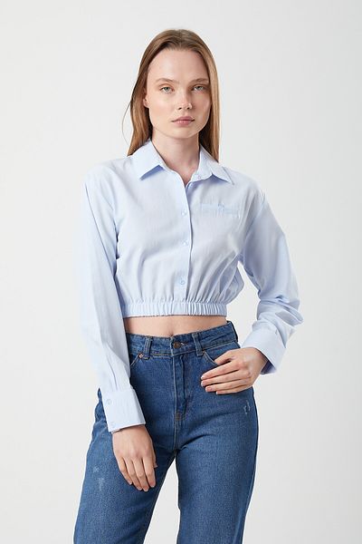 Mixray Cămașă Crop de vară model 4459 - Femei, talie elastică, 100% bumbac