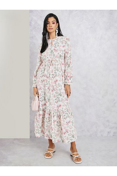 Styli All Over Print A-Line Maxi Dress