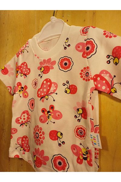 SWEET BABY Butterfly and Flower Printed Baby Girl Shorts Set