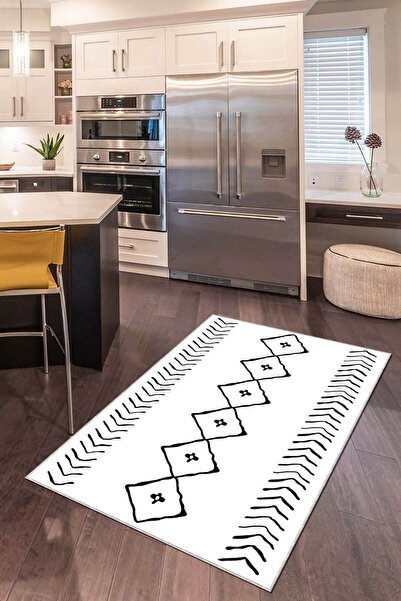 RugViva Kaymaz Tabanlı Makinede Yıkanır Modern Mutfak Halısı Morocco Ar358