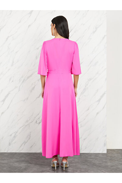 Take Two By Styli Embellished Metal Belted A-Line Maxi Dress