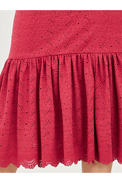 Styli Broderie Frill Hem Sheath Midi Dress