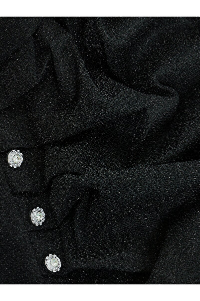 Styli Shimmer Wrap Maxi Dress with Embellished Rhinestone & Tassel